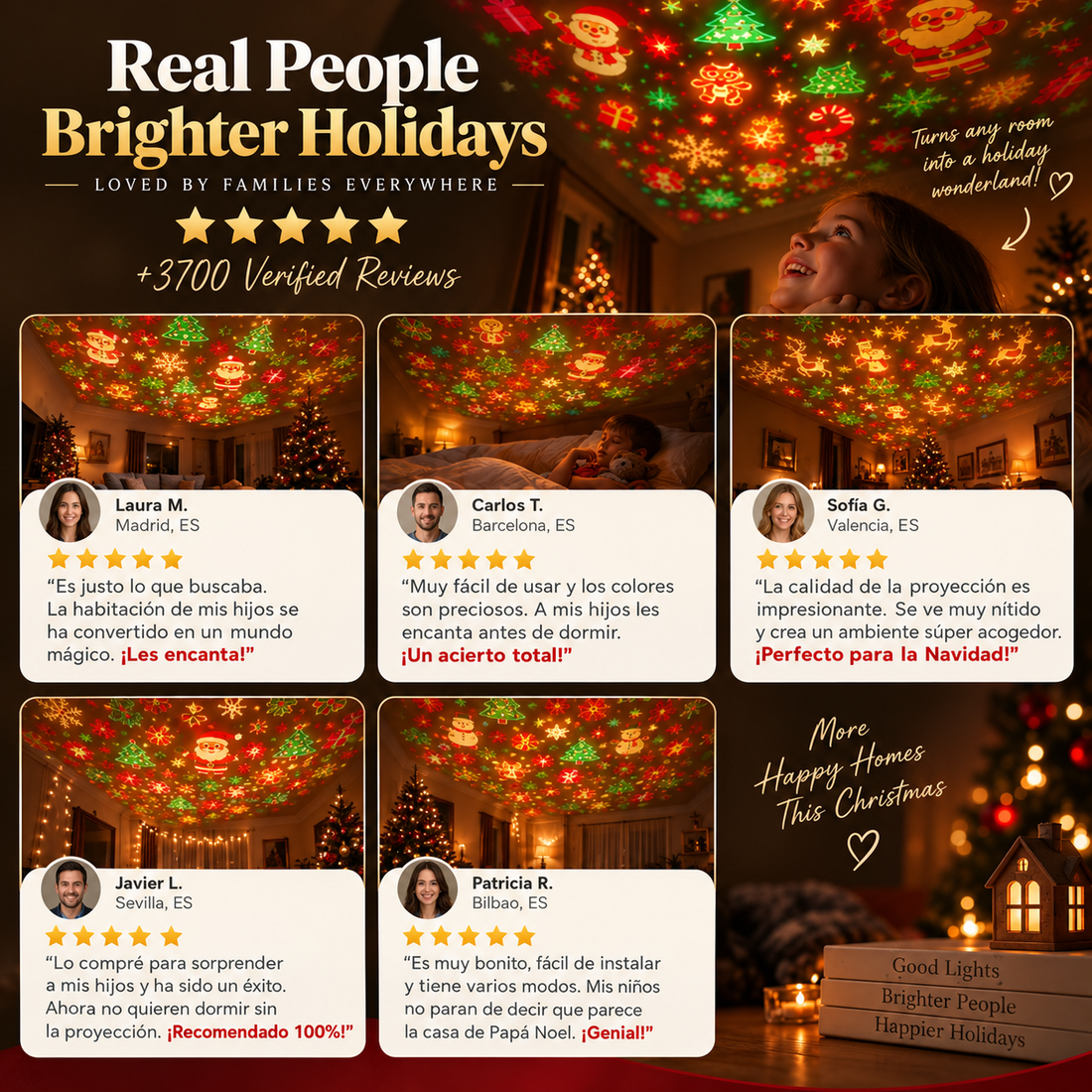 JinglyGlow™ Christmas Projector