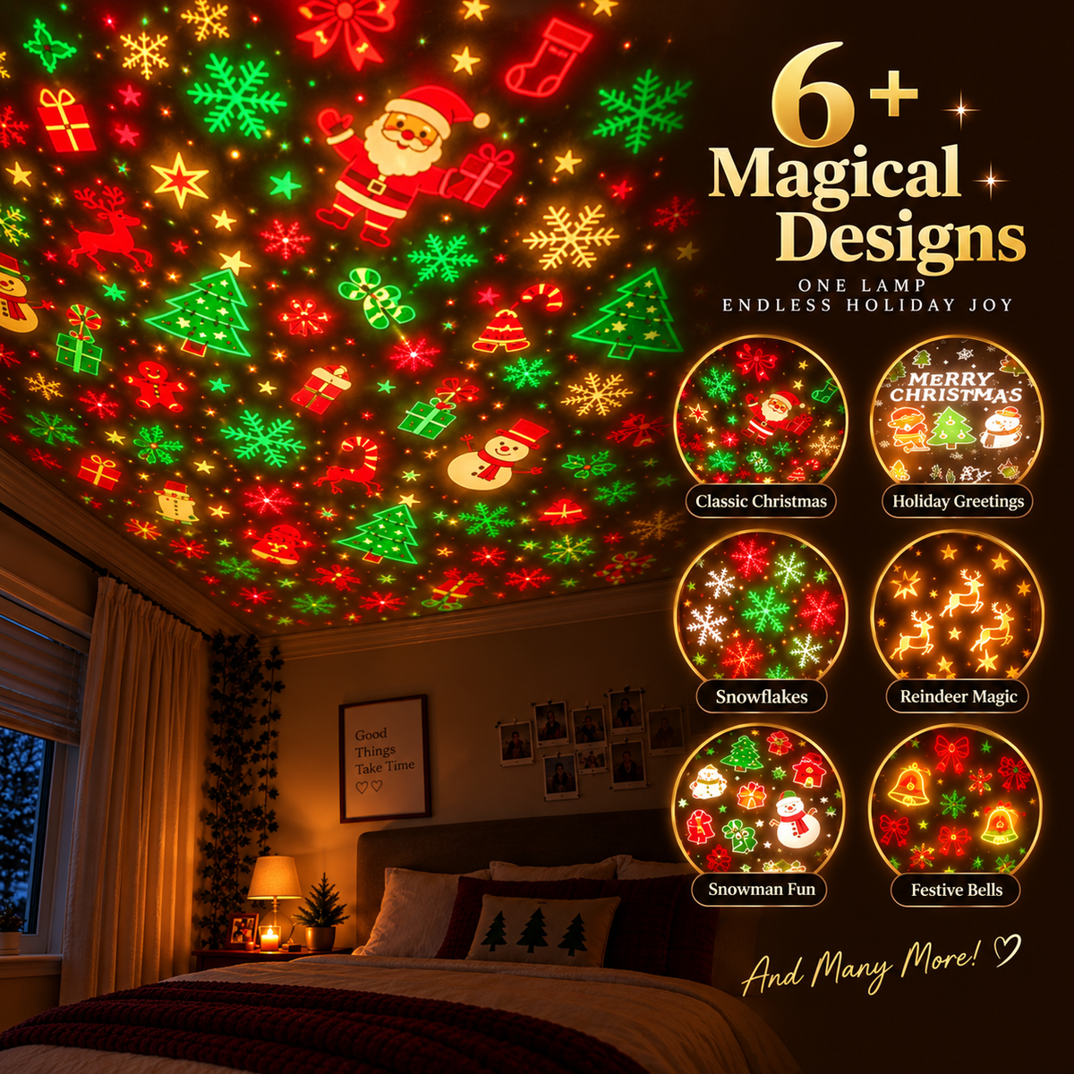 JinglyGlow™ Christmas Projector